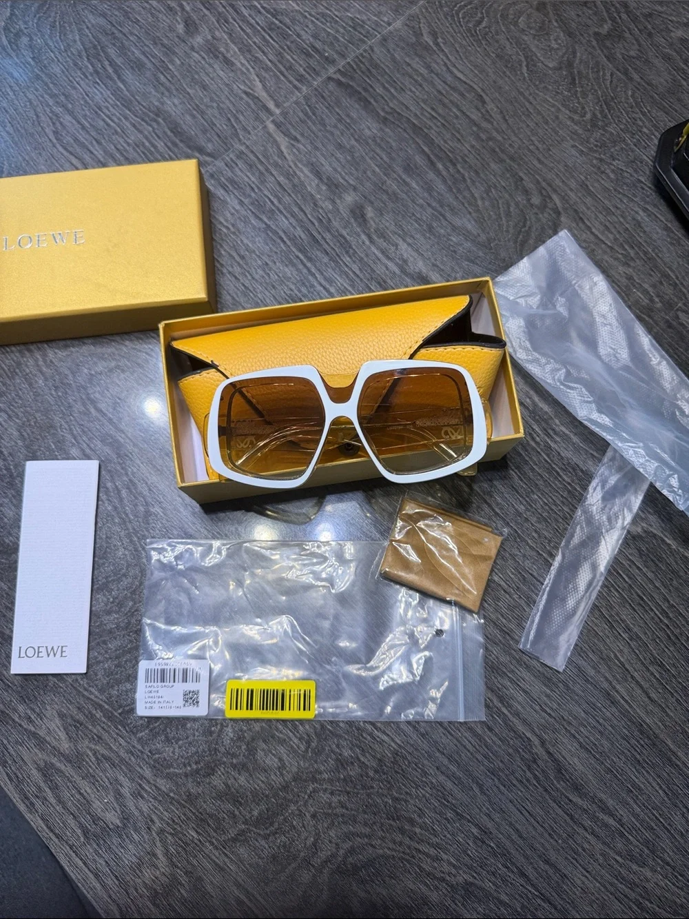 Loewe White Frame Sunglasses with Brown Gradient Lenses